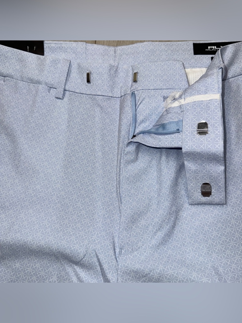 NWT RLX Ralph Lauren Golf Pants 34x32 Light Blue Tailored Fit Water Repellent - Picture 5 of 16